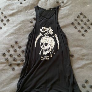 Obey tank top skull flowers